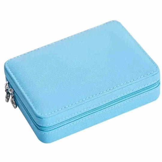 Multifunctional Jewelry Storage Box For Earrings, Earrings, Rings Blue - texture and material detail