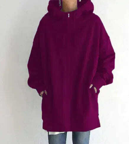 Women's Oversized Hooded Coat - Loose Fit Velvet Sweatshirt S-5XL Meifu Market