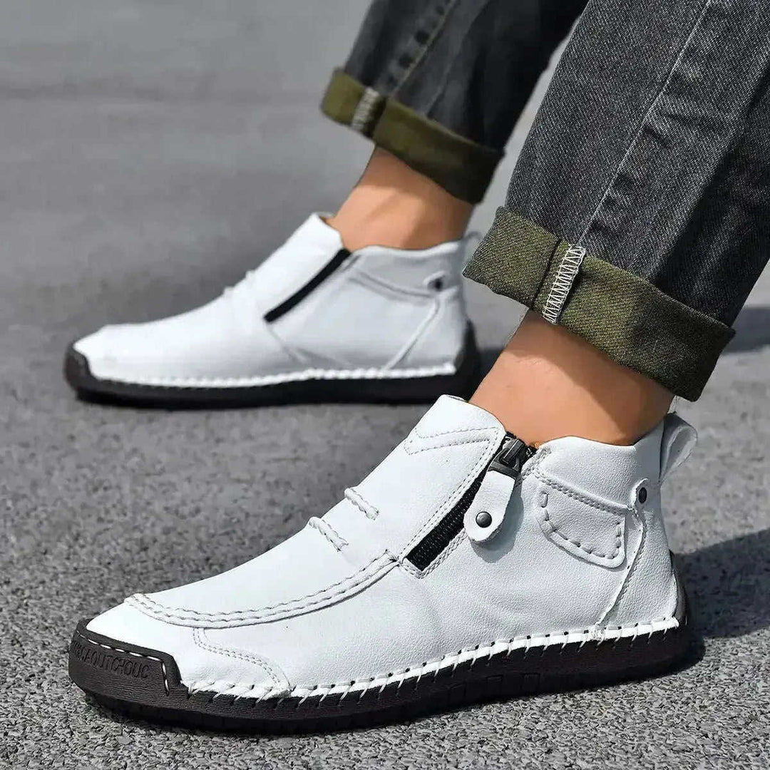 Men's Flats Ankle Boots Fashion Casual Side-zipper Boot Temperament Commuter Shoes Meifu Market