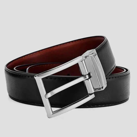 mens genuine leather belt | rotating pin buckle mechanism | premium full grain leather | ultrasonic cleaning