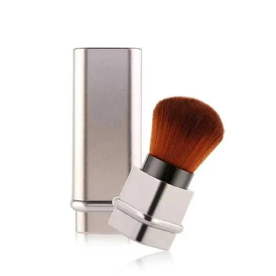 Portable Single Makeup Brush Silver - size and dimension reference