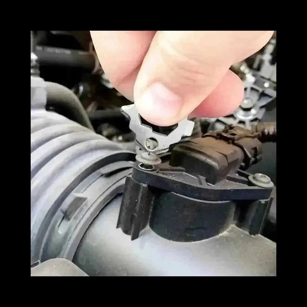 20-in-1 Multi-Tool Keychain - EDC Stainless Steel Screwdriver Wrench Opener Set - back view (pattern: check | style: modern)