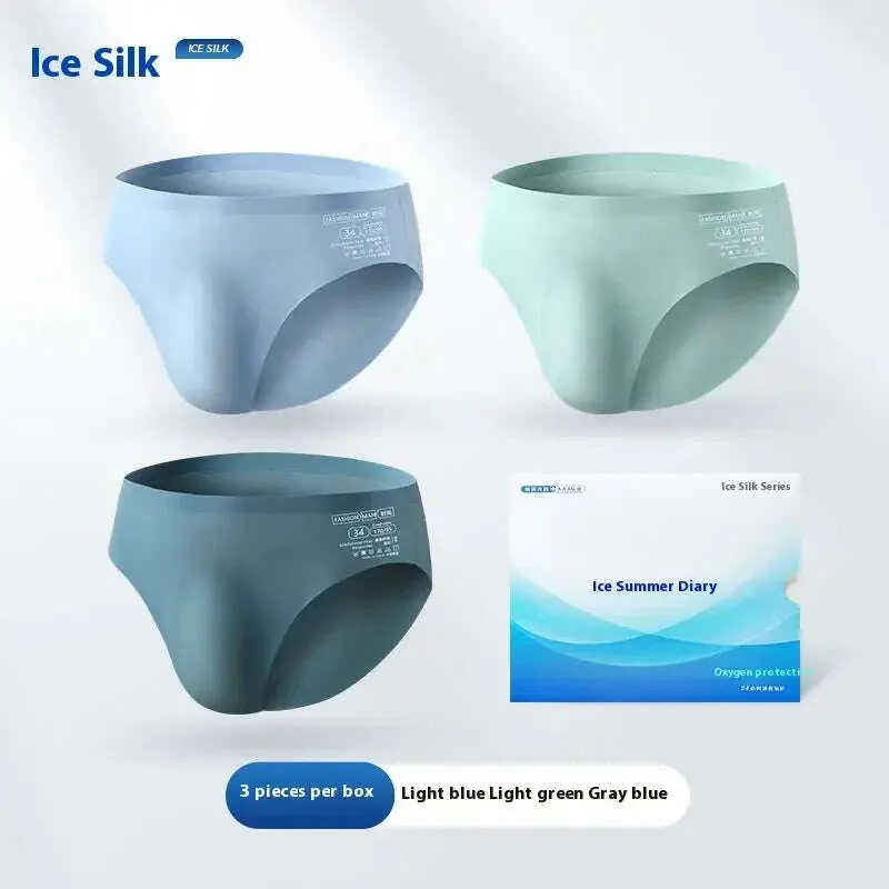 Ice Silk Men's Briefs - Seamless Summer Underwear Breathable & Cooling Meifu Market