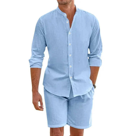 lightweight cotton fabric | breathable summer outfit | casual beachwear set | energy saving