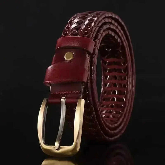 genuine leather belt | adjustable pin buckle | handmade leather goods | energy saving