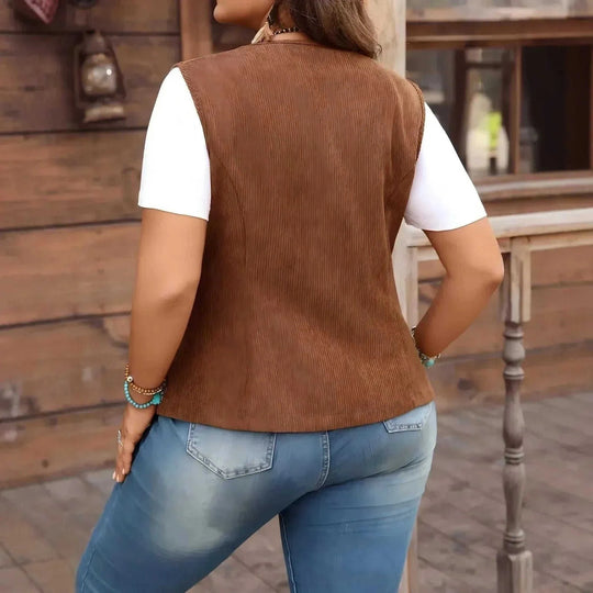 corduroy vest coat for women | loose fit corduroy vest | slim fit womens vest | energy saving