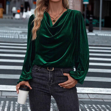 Women's Pile Collar Long Sleeve Top Meifu Market