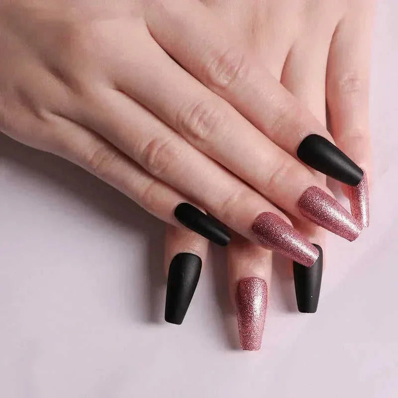 press-on nails for women | coffin shaped acrylic nails | long stiletto fake nails | energy saving