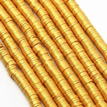 gold plated polymer clay beads | 12mm round flat rings | diy jewelry making supplies | energy saving