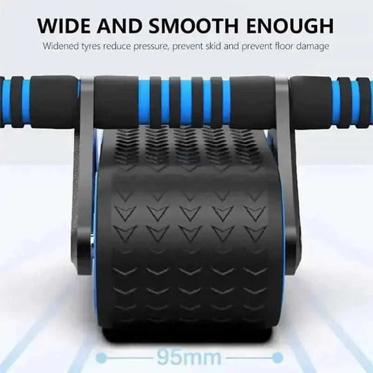 automatic rebound ab wheel | double wheel abdominal roller | stainless steel ab exerciser | energy saving