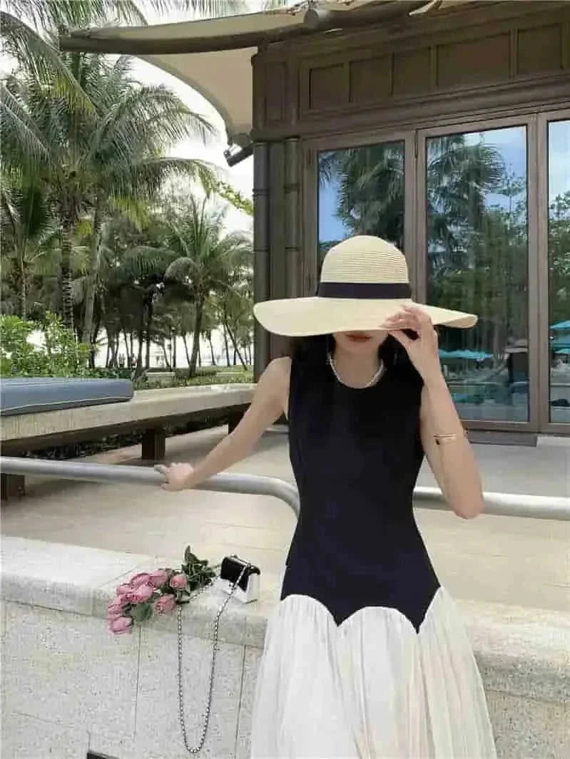 chiffon pleated midi dress | sleeveless swing dress for weddings | free shipping and returns | ultrasonic cleaning