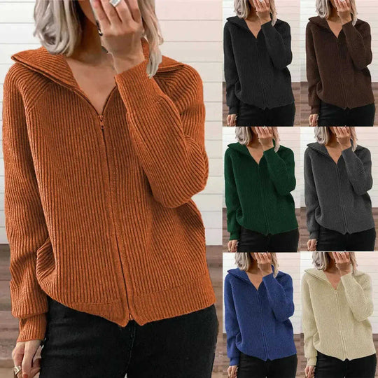 Europe And America New Stripe Casual Loose Knitwear Coat Women Meifu Market