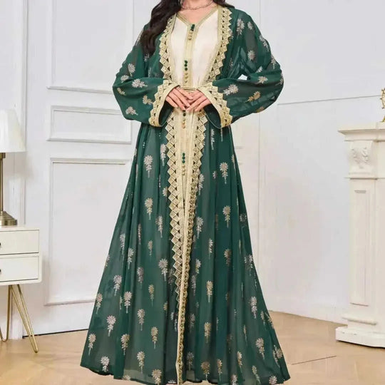 premium cotton blend fabric | plus size abaya dress set | modest islamic clothing women | energy saving