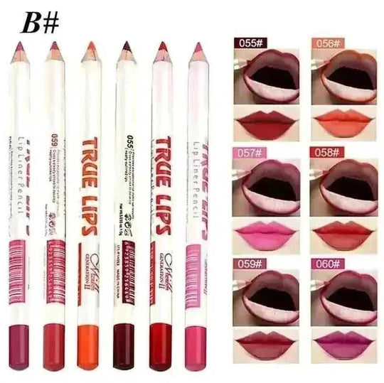 6PCS/Set Fashion Women's Long-Lasting Waterproof Lipstick Liner set - main view (pattern: check | style: modern)