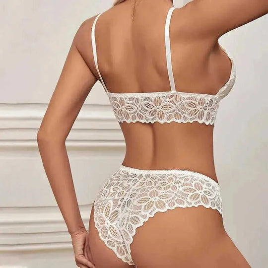 Lace Without Steel Ring Gathered Without Trace Bra Panties Set Wine Red Suit - complete package contents