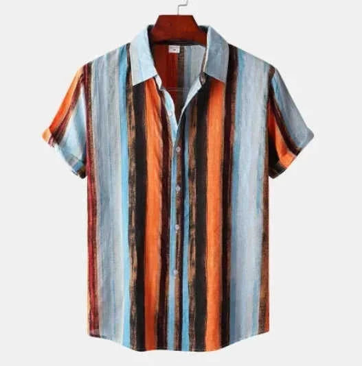 quick-dry polyester shirt | breathable linen blend fabric | short sleeve button down | energy saving