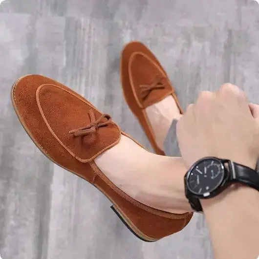 Genuine Leather Suede Slip-on Loafers Meifu Market