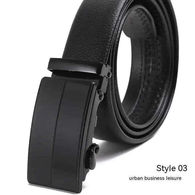 Men's Fashion Automatic Buckle Litchi Pattern Belt Style 14 - lifestyle usage image
