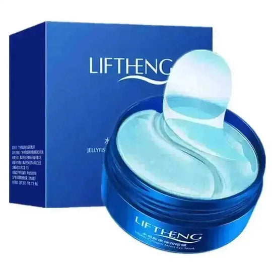60pcs Jellyfish Collagen Eye Patch for Hydrating Dry Eye Skin - side view (pattern: check)