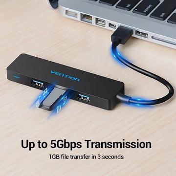 usb 30 hub 4-port | aluminum alloy usb splitter | high-speed data transfer hub | energy saving
