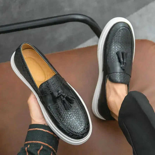 Men's Plus Size Fringed Leather Loafers - Casual Fashion Tassel Shoes Meifu Market