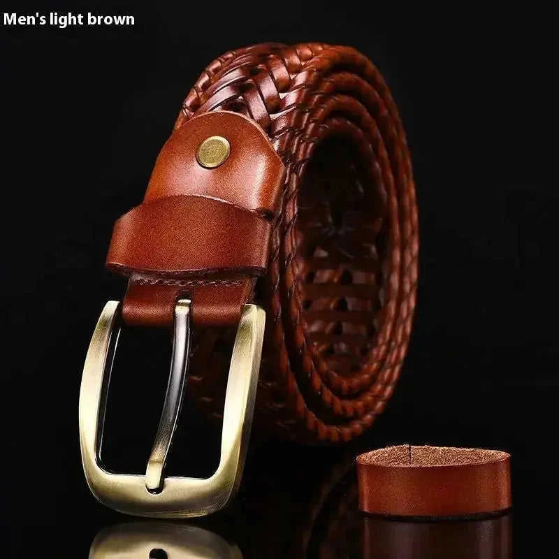 genuine leather belt | adjustable pin buckle | handmade leather goods | energy saving