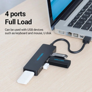 usb 30 hub 4-port | aluminum alloy usb splitter | high-speed data transfer hub | energy saving