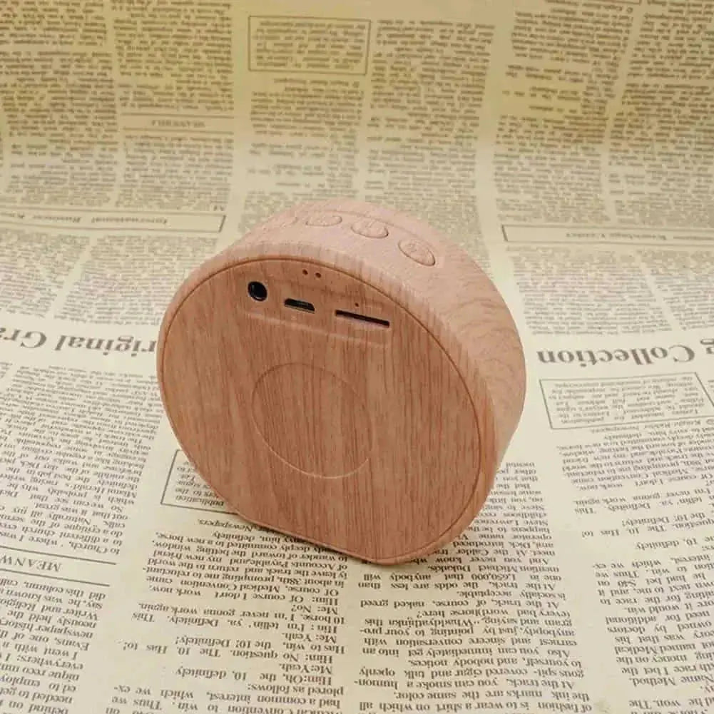 Mini Wood Bluetooth Speaker Portable Outdoor Wireless Support AUX TF White - complete package contents