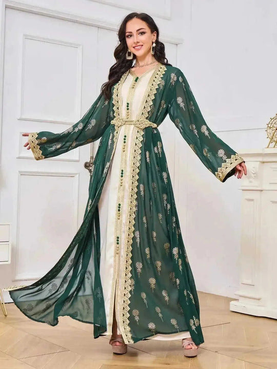 premium cotton blend fabric | plus size abaya dress set | modest islamic clothing women | energy saving