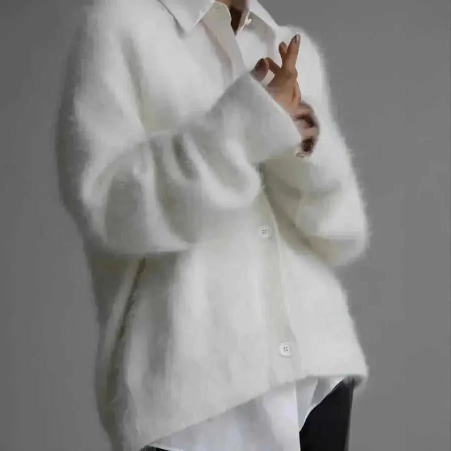cashmere blend cardigan | oversized fit sweater | longline knitwear | energy saving