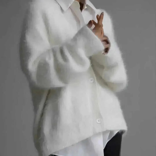 cashmere blend cardigan | oversized fit sweater | longline knitwear | energy saving