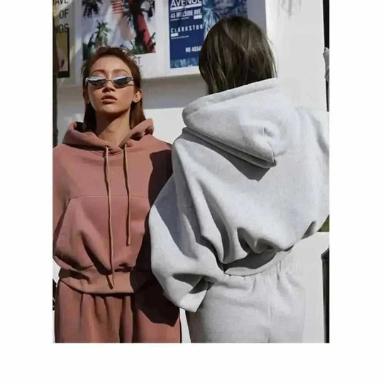 womens 2 piece tracksuit set | fleece lined hoodie and joggers | casual loungewear set | ultrasonic cleaning