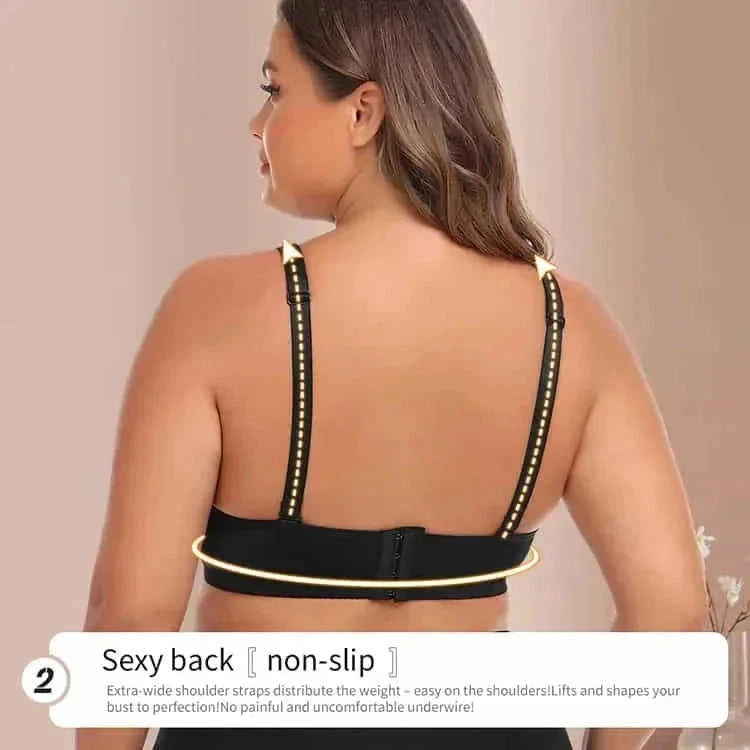 wire-free back strap bra | plus size wireless bra | large cup support bra | ultrasonic cleaning