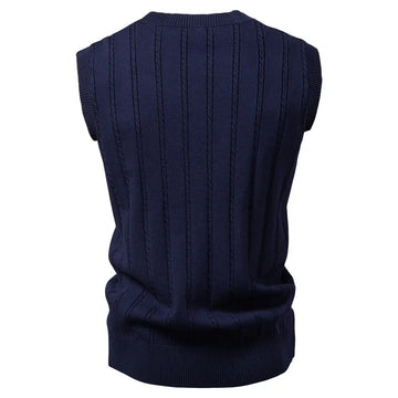 European Size V-neck Twist Sweater Vest Men's Business Sweater Waistcoat meifu market