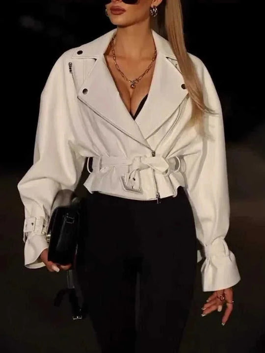 genuine leather jacket | cropped biker jacket | womens leather jacket | energy saving