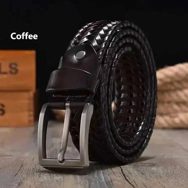 genuine leather belt | adjustable pin buckle | handmade leather goods | energy saving