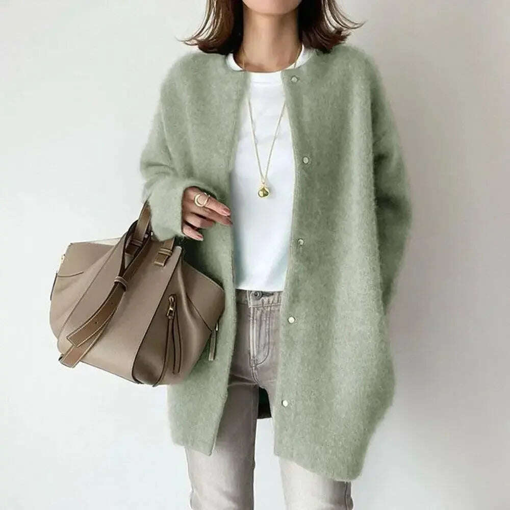 Women's Cardigan Sweater Single Breasted Knit Jacket Spring Fall Meifu Market
