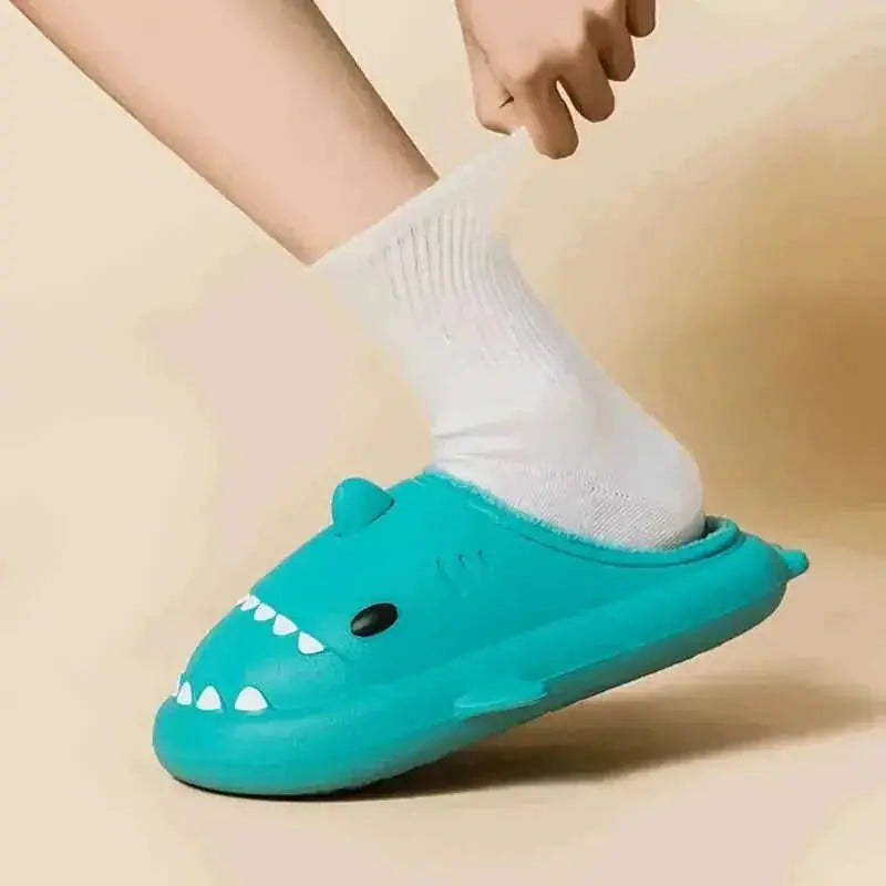 Cartoon Shark Shoes Home Slippers EVA Lovers Slippers Winter Soft Bottom Waterproof Shoes - Meifu Market