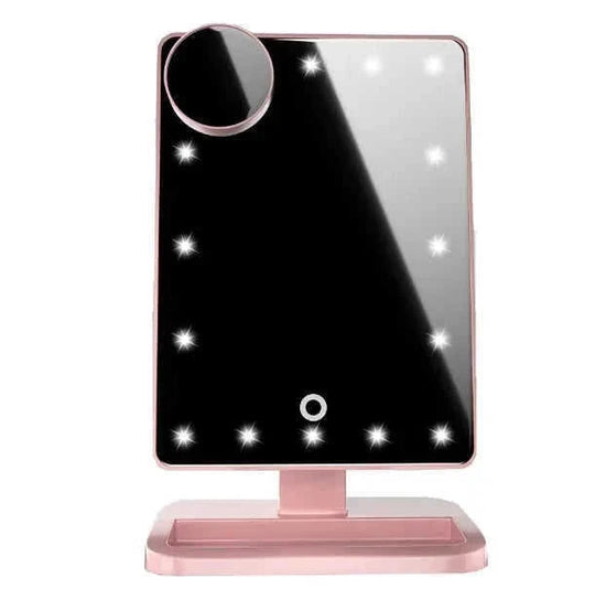 touch screen makeup mirror | 20 led lights adjustable brightness | 10x magnification mirror | energy saving