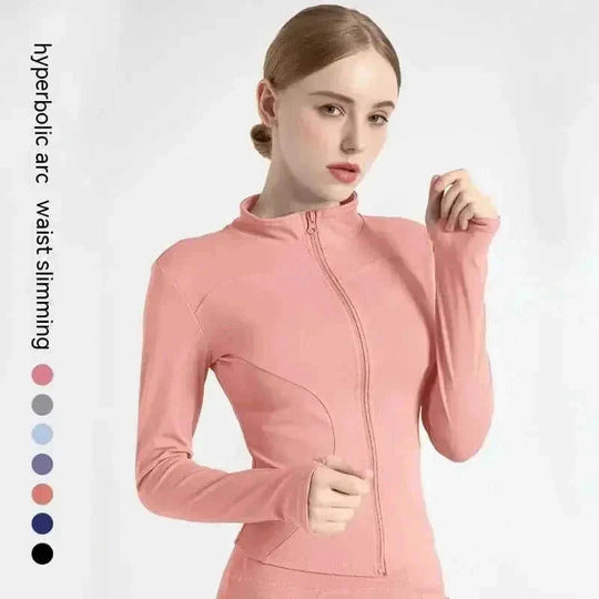 quick-dry yoga jacket | slim fit workout jacket | moisture wicking sports top | energy saving