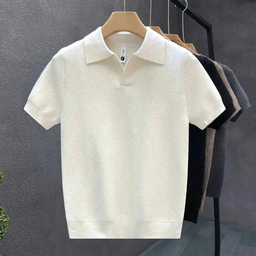 lightweight cotton polo shirt | breathable summer knitwear | office casual wear | ultrasonic cleaning