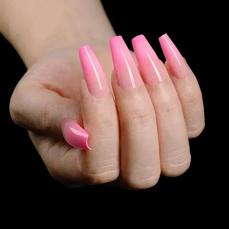 press-on nails for women | coffin shaped acrylic nails | long stiletto fake nails | ultrasonic cleaning