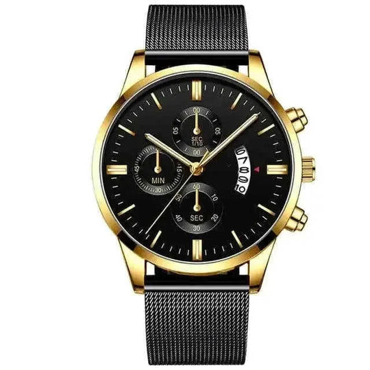 stainless-steel mesh band | 40mm case diameter | sapphire crystal glass | ultrasonic cleaning