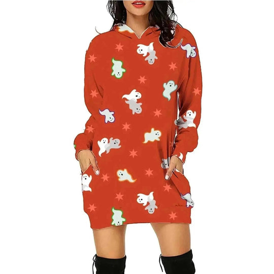 halloween hoodie with pockets | oversized long sleeve sweatshirt | fleece lined cozy sweater | ultrasonic cleaning
