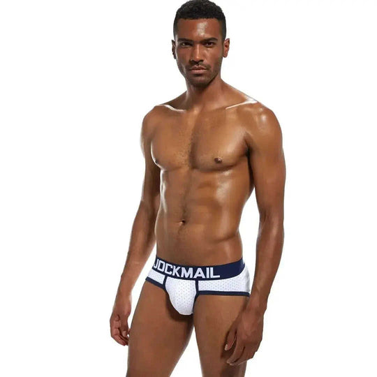 Men's Pure Cotton Triangle Briefs - Polka Dot Sweat-Absorbent Meifu Market