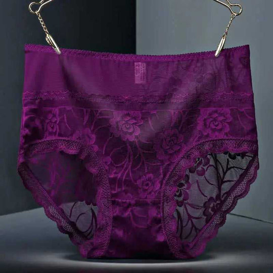 High Waist Hollow-out Lace Sexy Ladies Panties Breathable Traceless Sheath Cotton Stall Meifu Market