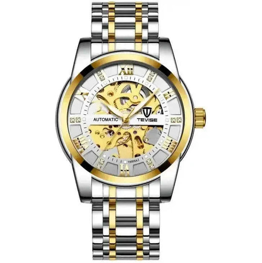 automatic mechanical movement | stainless steel case | 50m waterproof rating | ultrasonic cleaning
