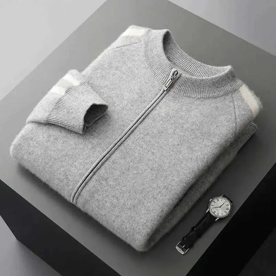 pure wool cardigan | half turtleneck sweater | four flat air layer | energy saving