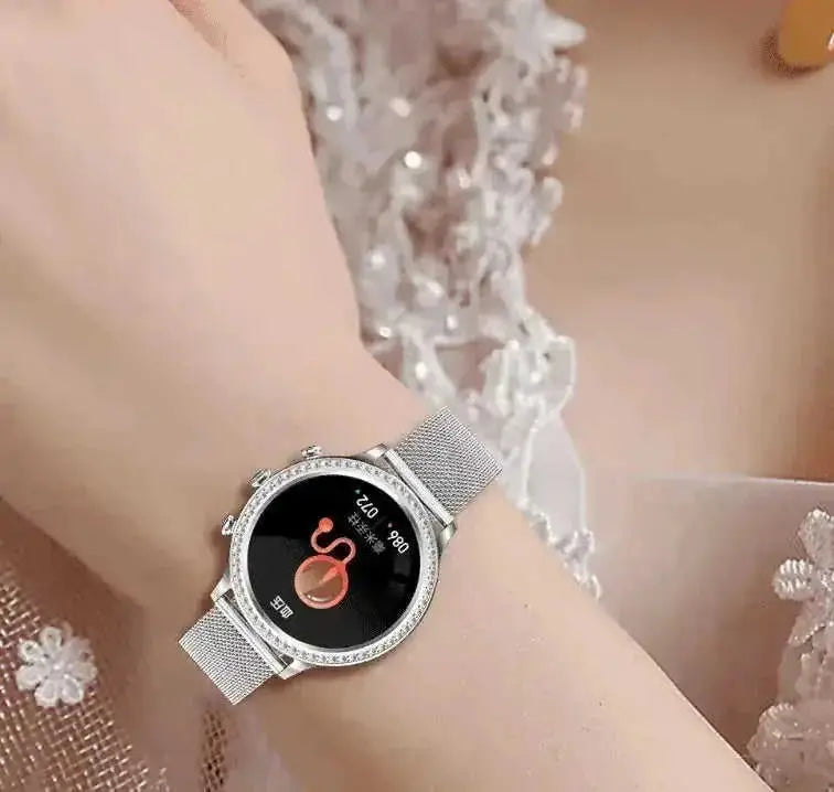 Bluetooth Call Of Women's Smart Silicone Watch Steel silver - lifestyle usage image