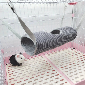 large hamster tunnel hammock | durable ferret hideaway with swing | interactive pet channel for rats | ultrasonic cleaning